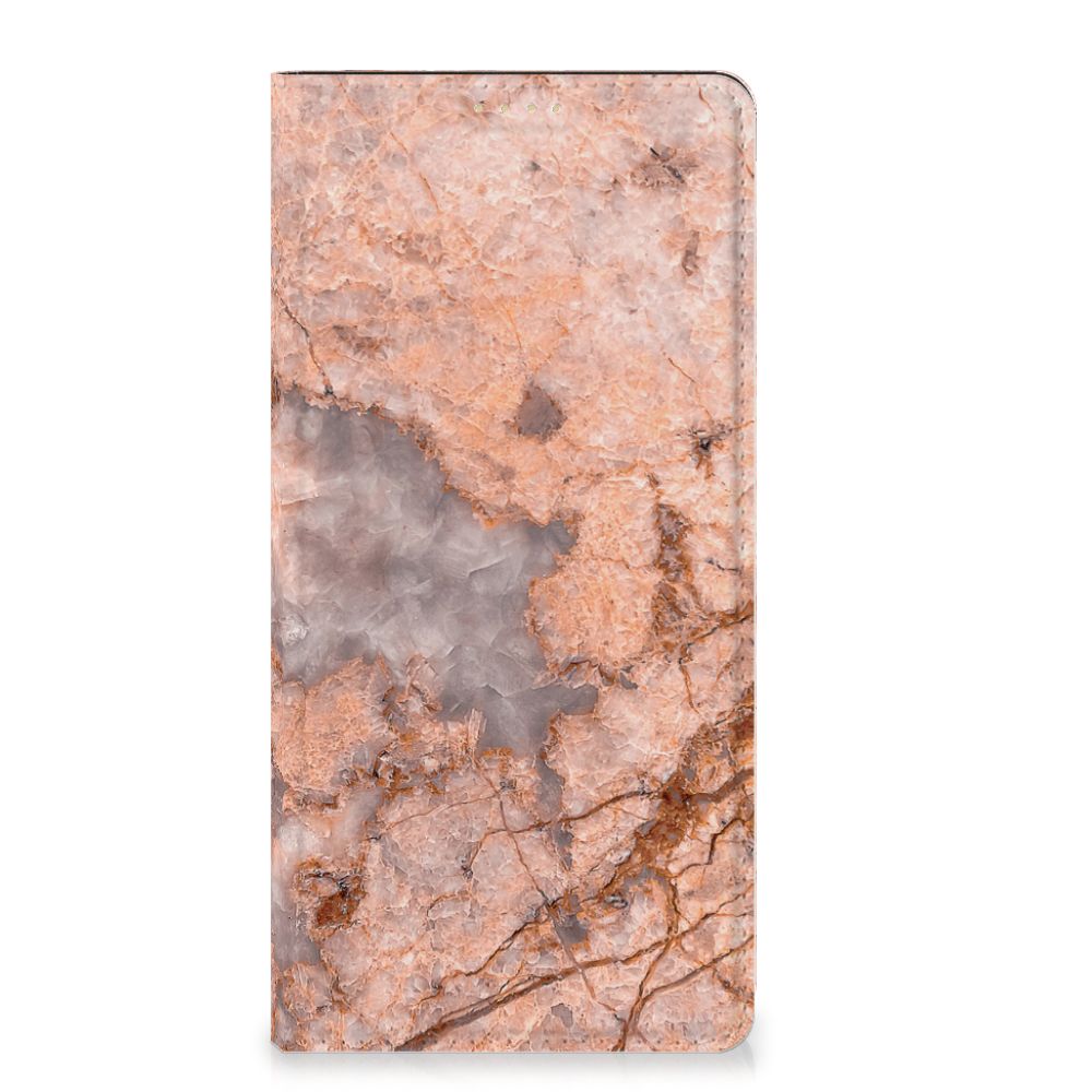 OPPO Reno8 T 5G Standcase Marmer Oranje hoesje oranje marmer voorzijde