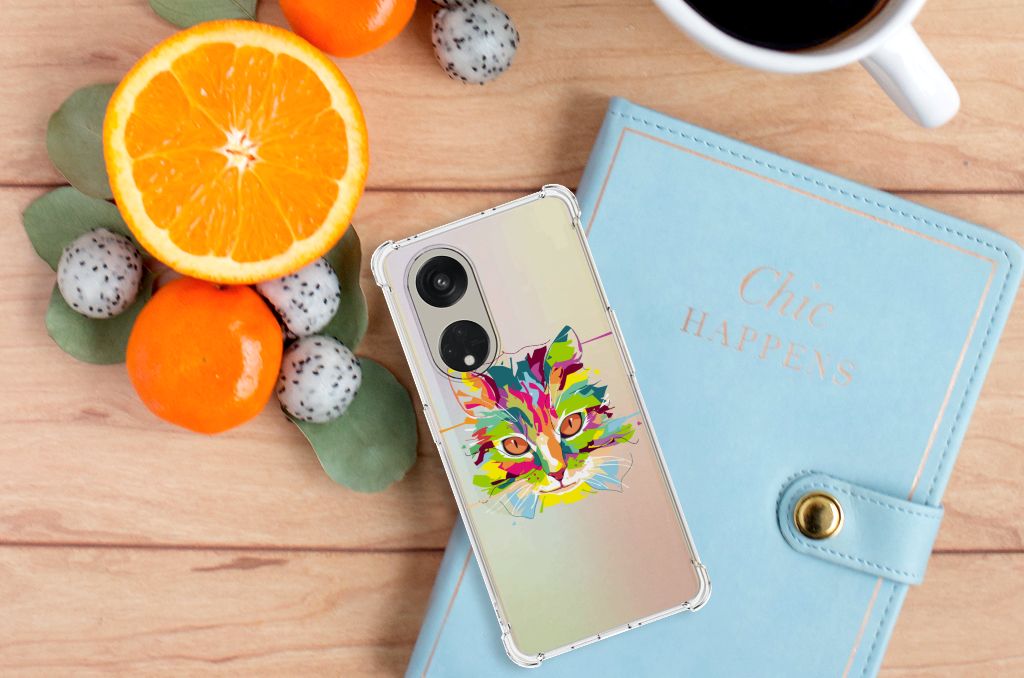 OPPO Reno8 T 5G Stevig Bumper Hoesje Cat Color B2C Telecom