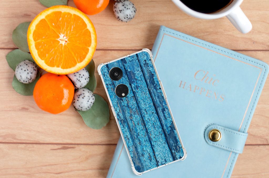 OPPO Reno8 T 5G Stevig Telefoonhoesje Wood Blue B2C Telecom
