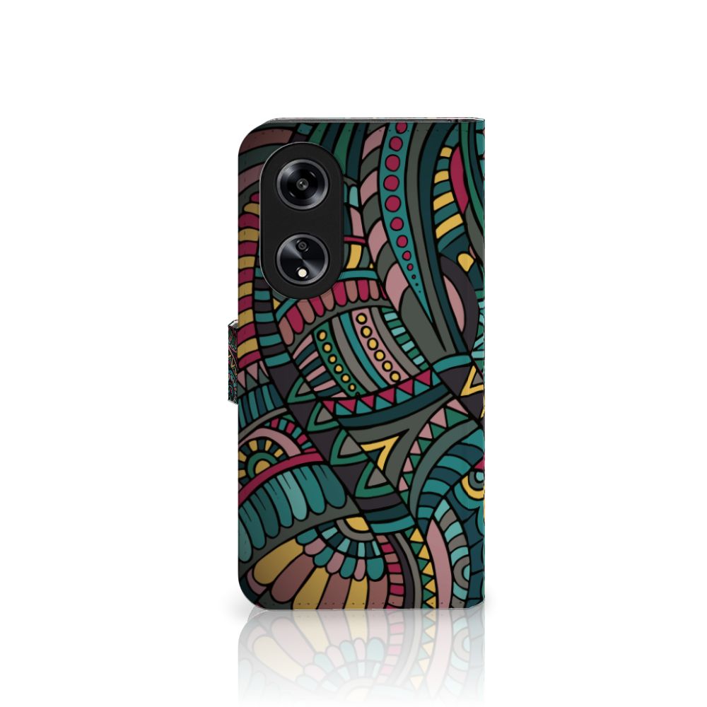 OPPO Reno8 T 5G Telefoon Hoesje Aztec met kleurrijk design en duurzame bescherming voor gebruiksgemak.