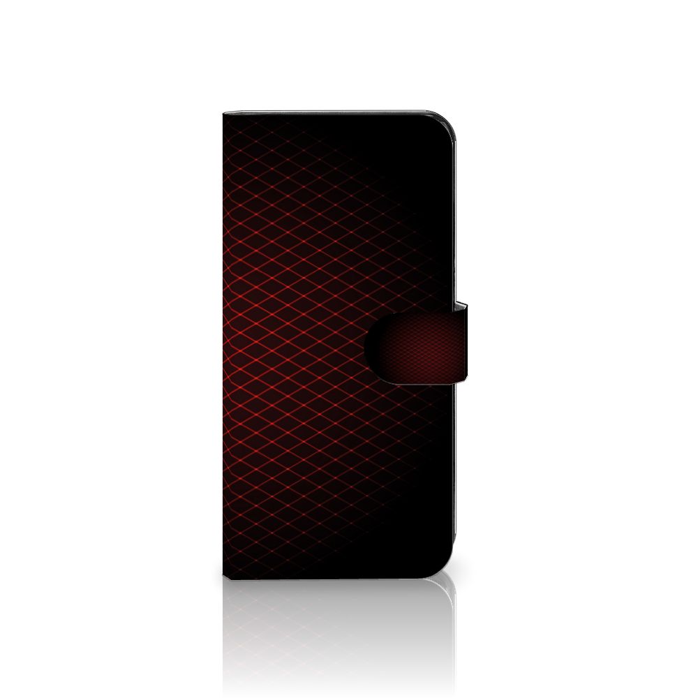 OPPO Reno8 T 5G Telefoon Hoesje Geruit Rood met minimalistisch design en ruimte voor 3 pasjes.