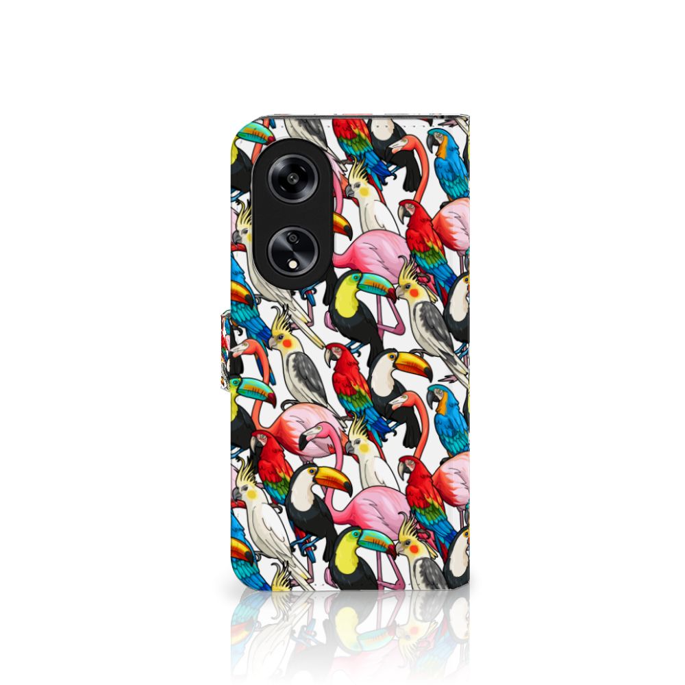 OPPO Reno8 T 5G Telefoonhoesje met Pasjes Birds design birds aanzicht