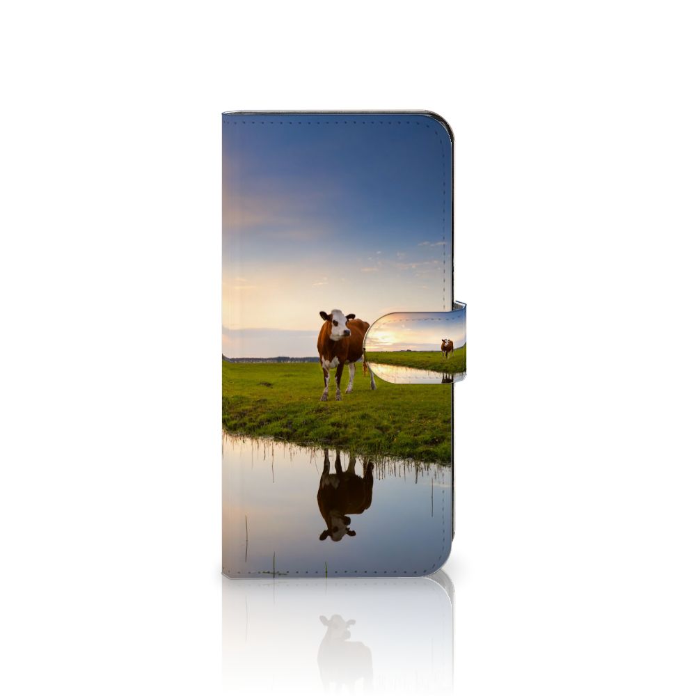 OPPO Reno8 T 5G Telefoonhoesje met Pasjes Koe telefoonhoes koeien weiland aanzicht