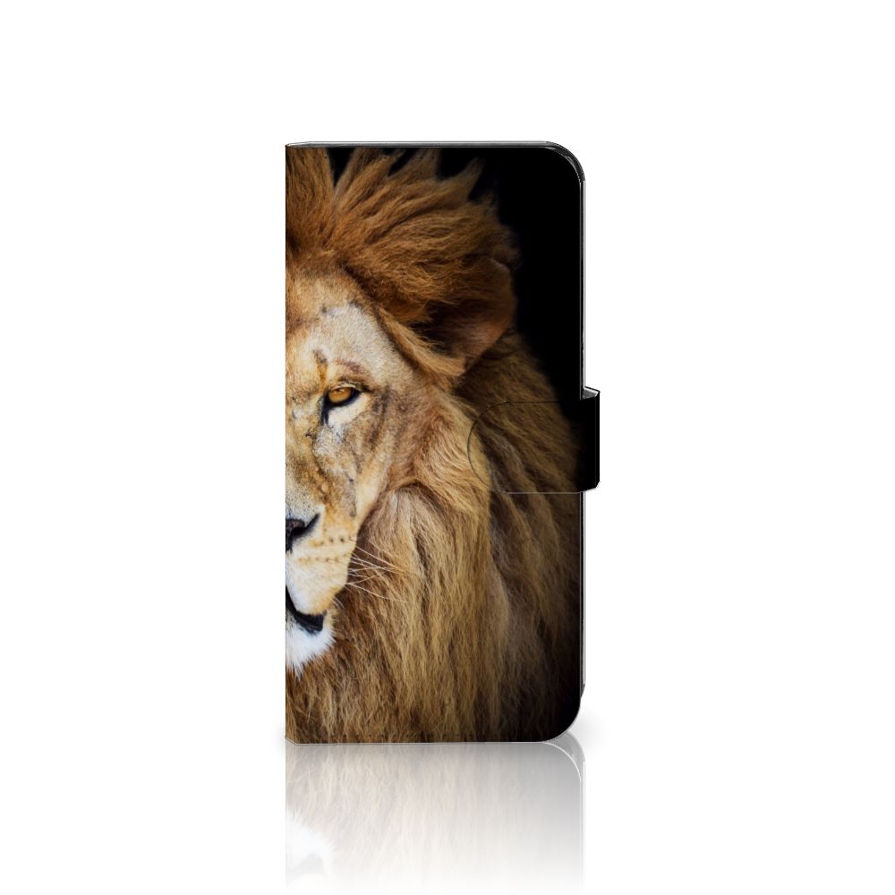 OPPO Reno8 T 5G Telefoonhoesje met Pasjes Leeuw telefoonhoes leeuw zijaanzicht