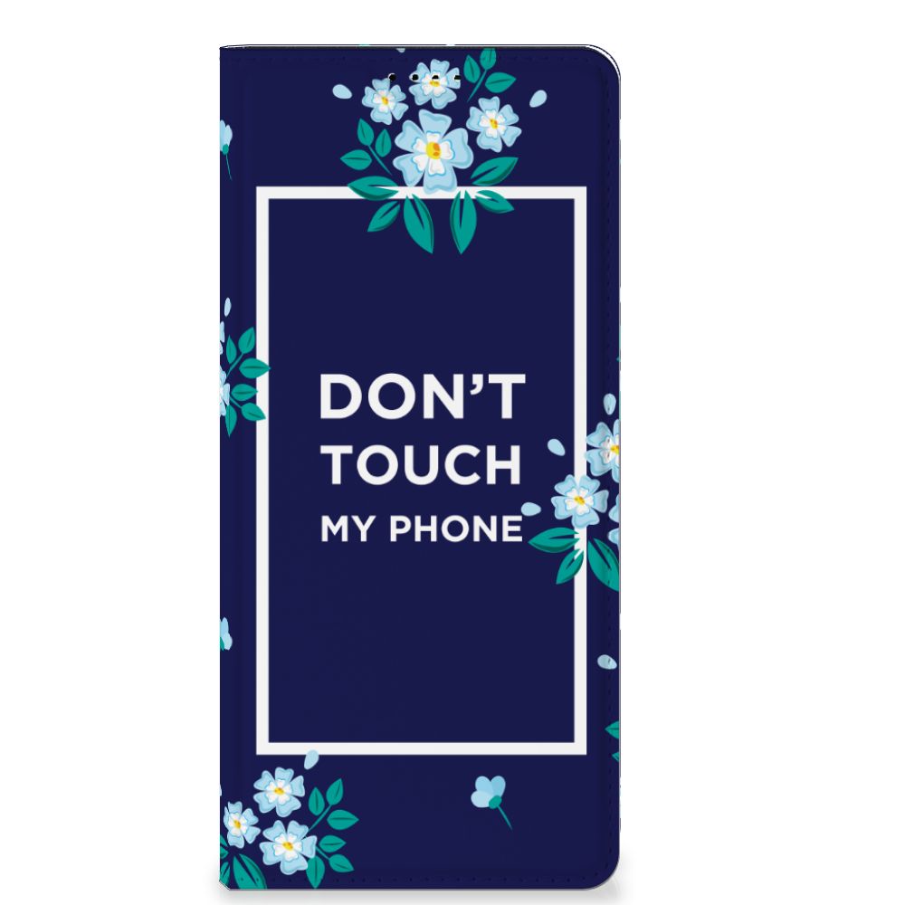 OPPO X6 Pro Design Case Flowers Blue DTMP bloemen donkerblauw voorkant