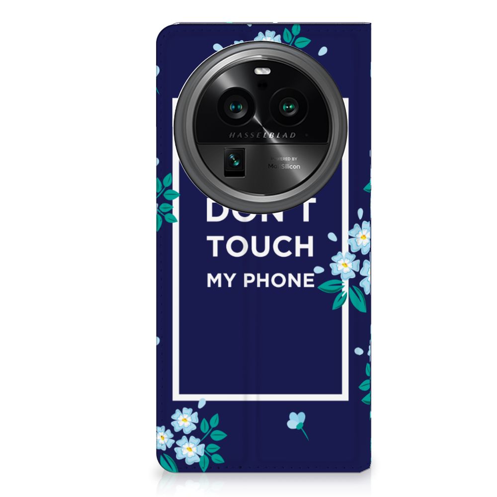 OPPO X6 Pro Design Case Flowers Blue DTMP voorkant met bloemenprint