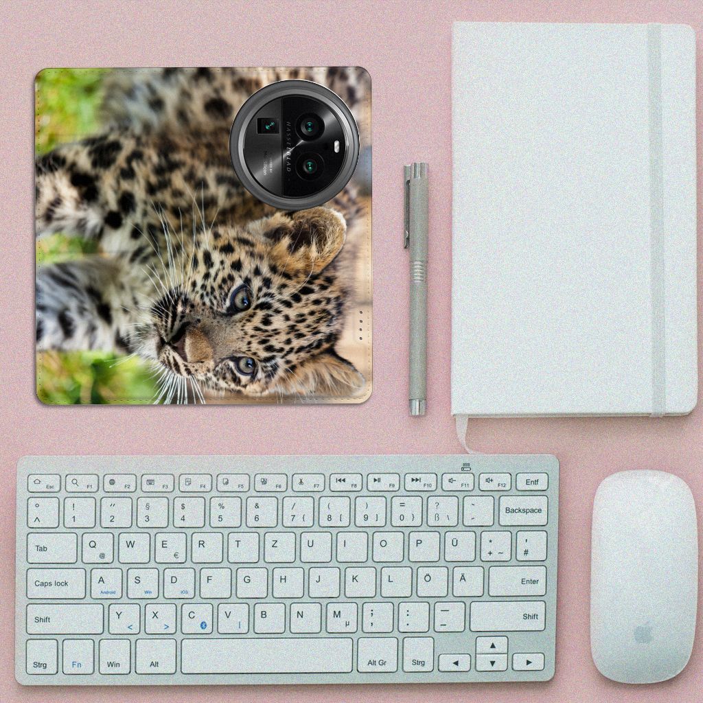 OPPO X6 Pro Hoesje maken Baby Luipaard dieren close-up