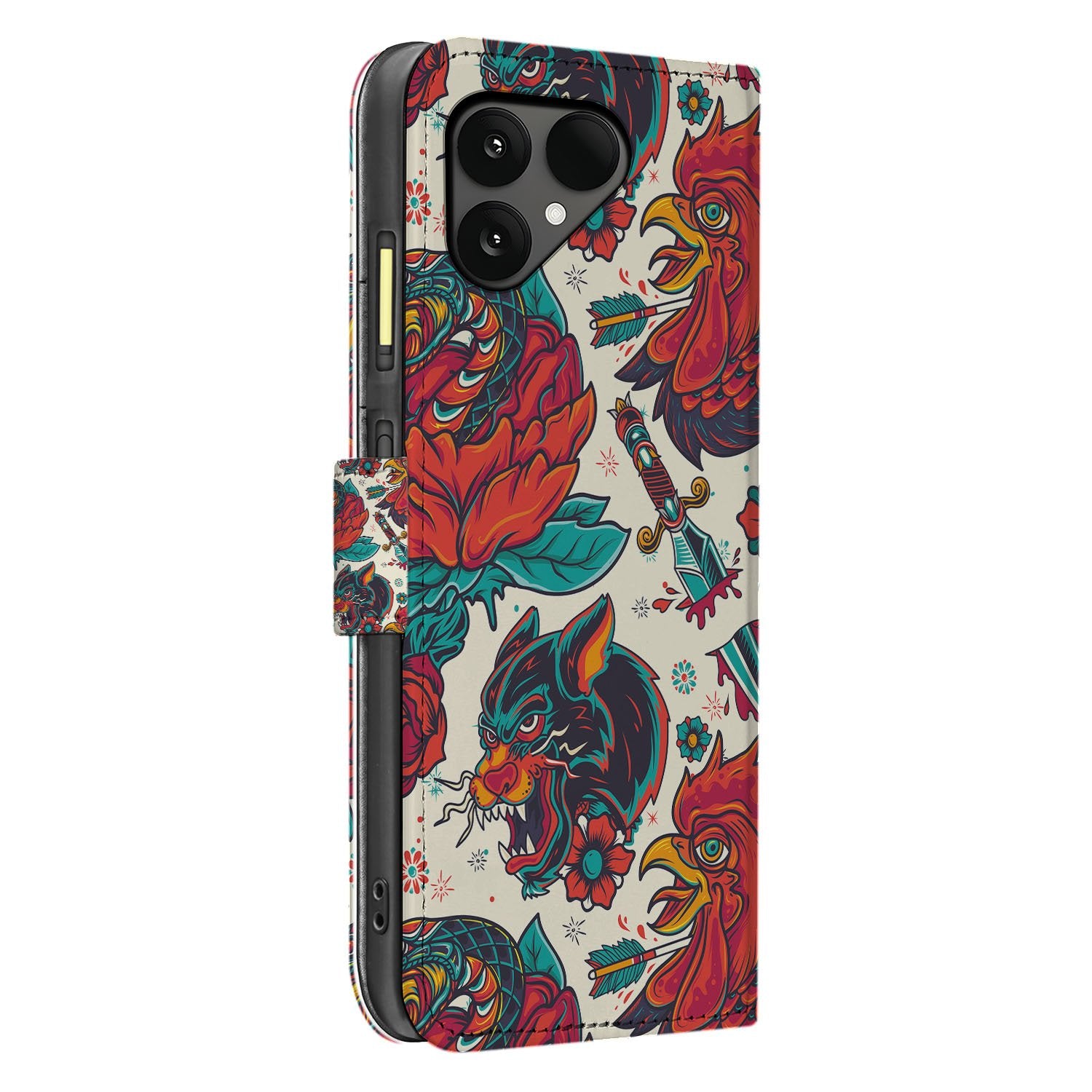 Old Skool Fairphone 6 | Book Case portemonnee hoesje Old Skool print zijkant