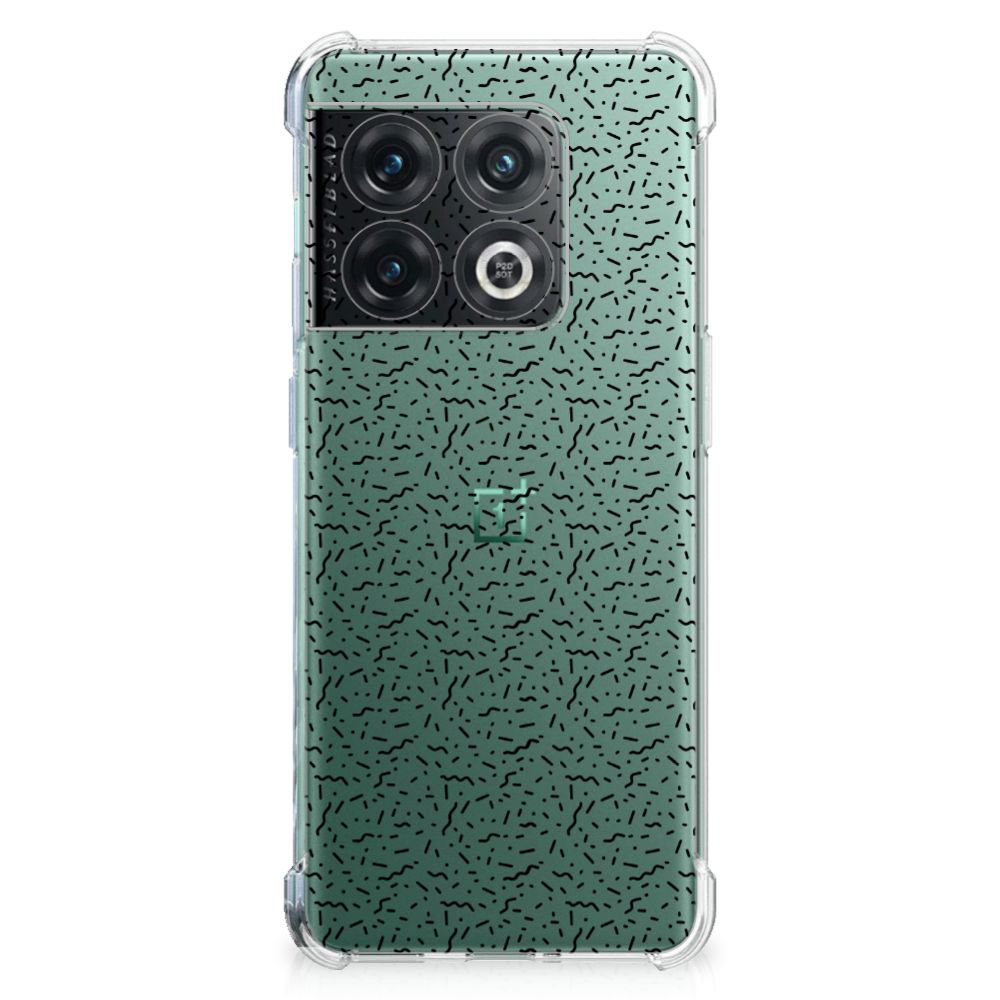 OnePlus 10 Pro Doorzichtige Silicone Hoesje Stripes Dots achteraanzicht