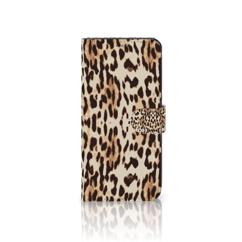 OnePlus 10 Pro Telefoonhoesje met Pasjes Leopard telefoonhoesje panterprint voorkant