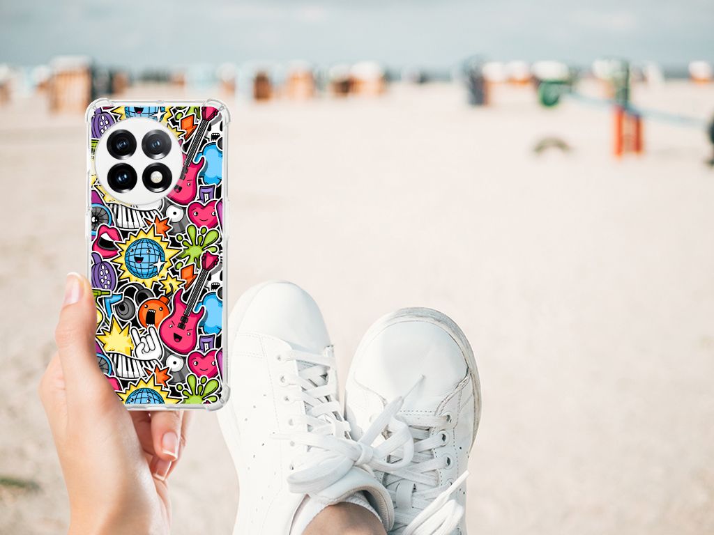 OnePlus 11 Anti Shock Bumper Case Punk Rock design hand strand
