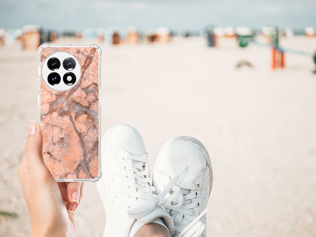 OnePlus 11 Anti-Shock Hoesje Marmer Oranje B2C Telecom
