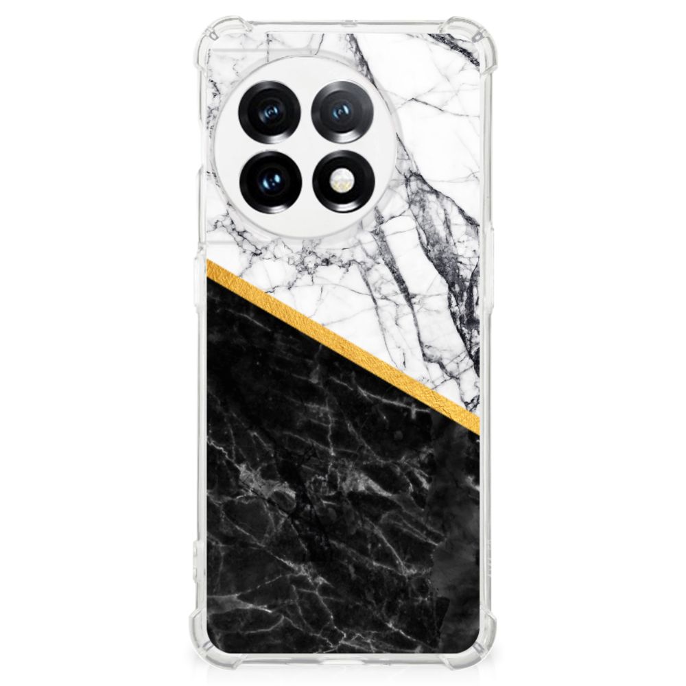 OnePlus 11 Anti-Shock Hoesje Marmer Wit Zwart - Origineel Cadeau Man B2C Telecom