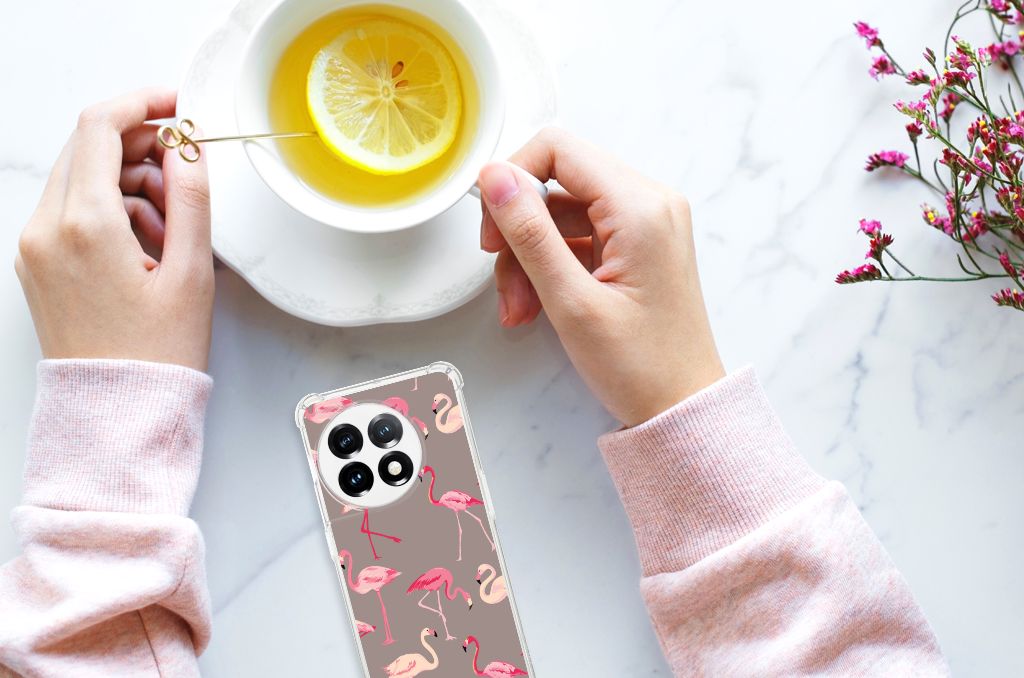 OnePlus 11 Case Anti-shock Flamingo handen thee flamingo ontwerp