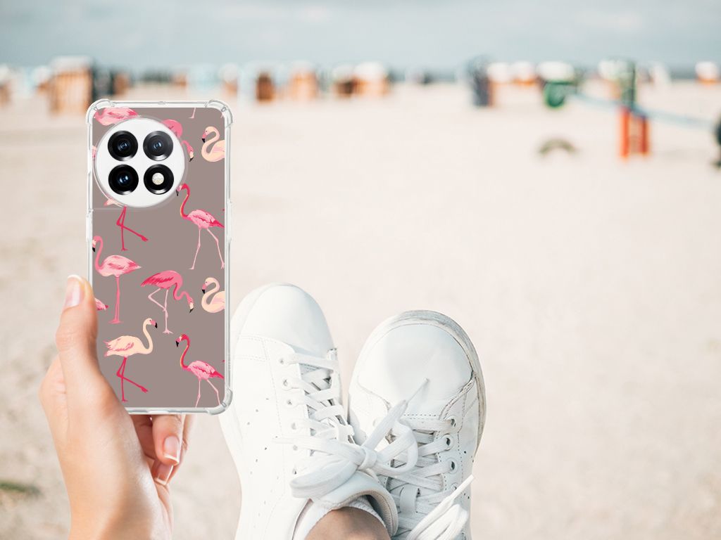 OnePlus 11 Case Anti-shock Flamingo Flamingo design hand strand