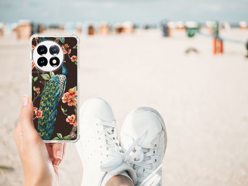 OnePlus 11 Case Anti-shock Pauw met Bloemen B2C Telecom