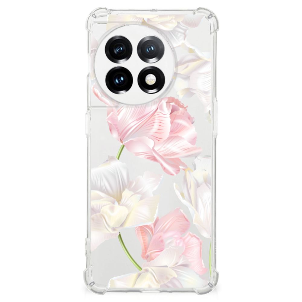 OnePlus 11 Case Lovely Flowers telefoonhoesje bloemen transparant