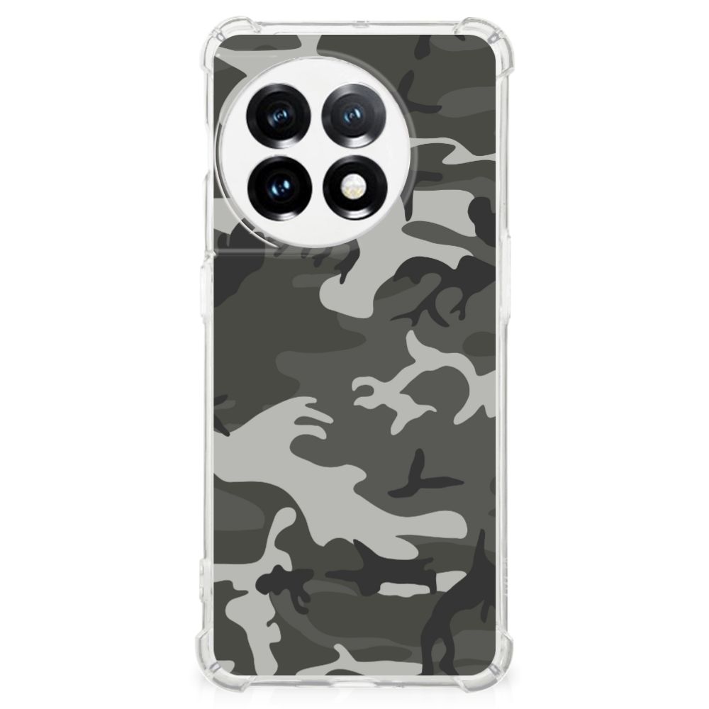 OnePlus 11 Doorzichtige Silicone Hoesje Army Light B2C Telecom