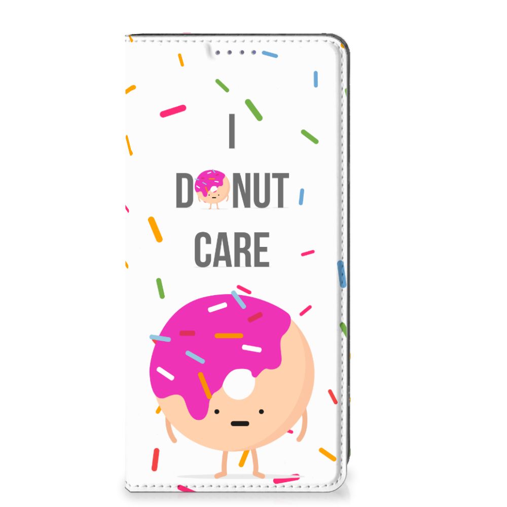 OnePlus 11 Flip Style Cover Donut Roze hoesje cartoon Donut voorkant