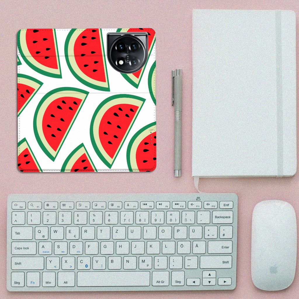 OnePlus 11 Flip Style Cover Watermelons design bovenaanzicht