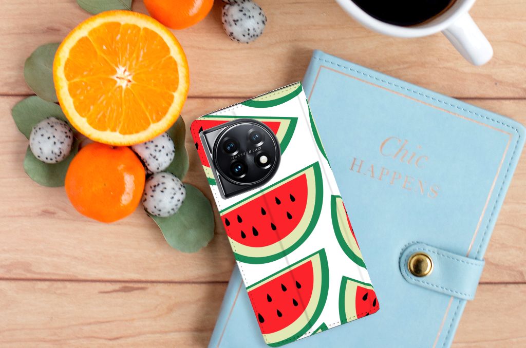 OnePlus 11 Flip Style Cover Watermelons smartphone case design fruit