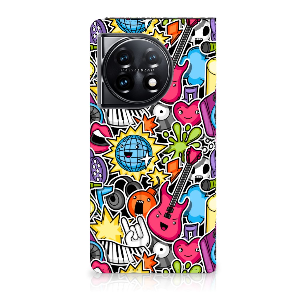 OnePlus 11 Hippe Standcase Punk Rock telefoonhoesje design Punk Rock aanzicht
