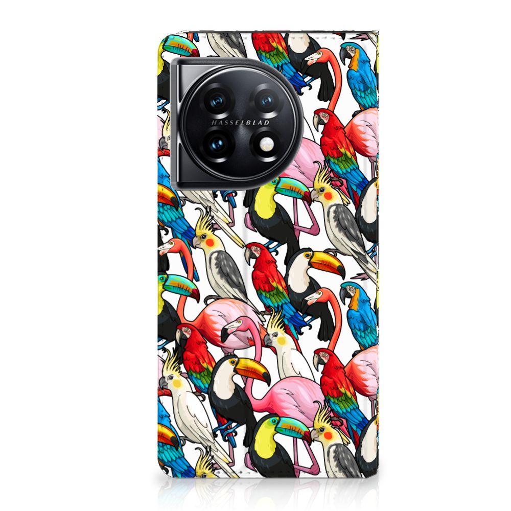 OnePlus 11 Hoesje maken Birds met kleurrijke vogels, perfect cadeau voor gebruiksgemak en bescherming 🌴.