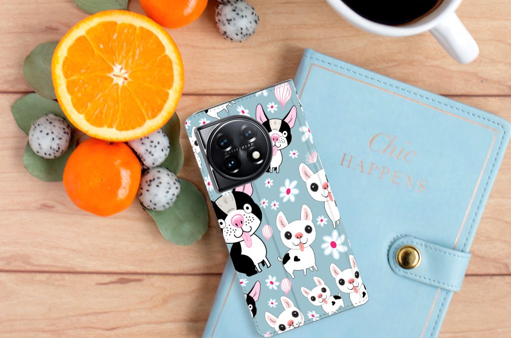 OnePlus 11 Hoesje maken Hondjes telefoonhoesje hondjes design bovenaanzicht