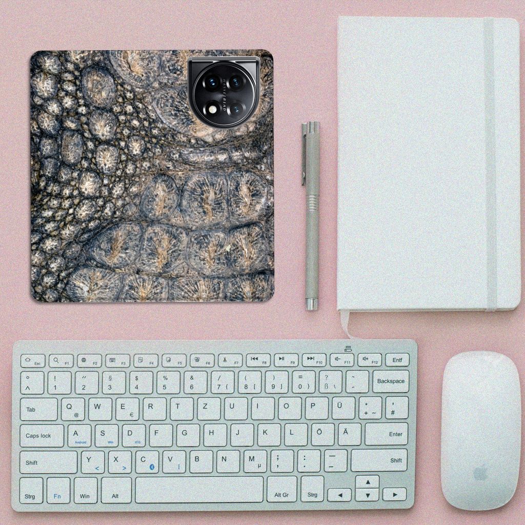 OnePlus 11 Hoesje maken Krokodillenprint design krokodillenprint aanzicht