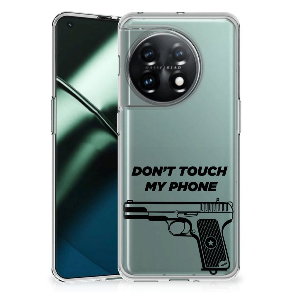 OnePlus 11 Silicone-hoesje Pistol DTMP achterkant transparant ontwerp