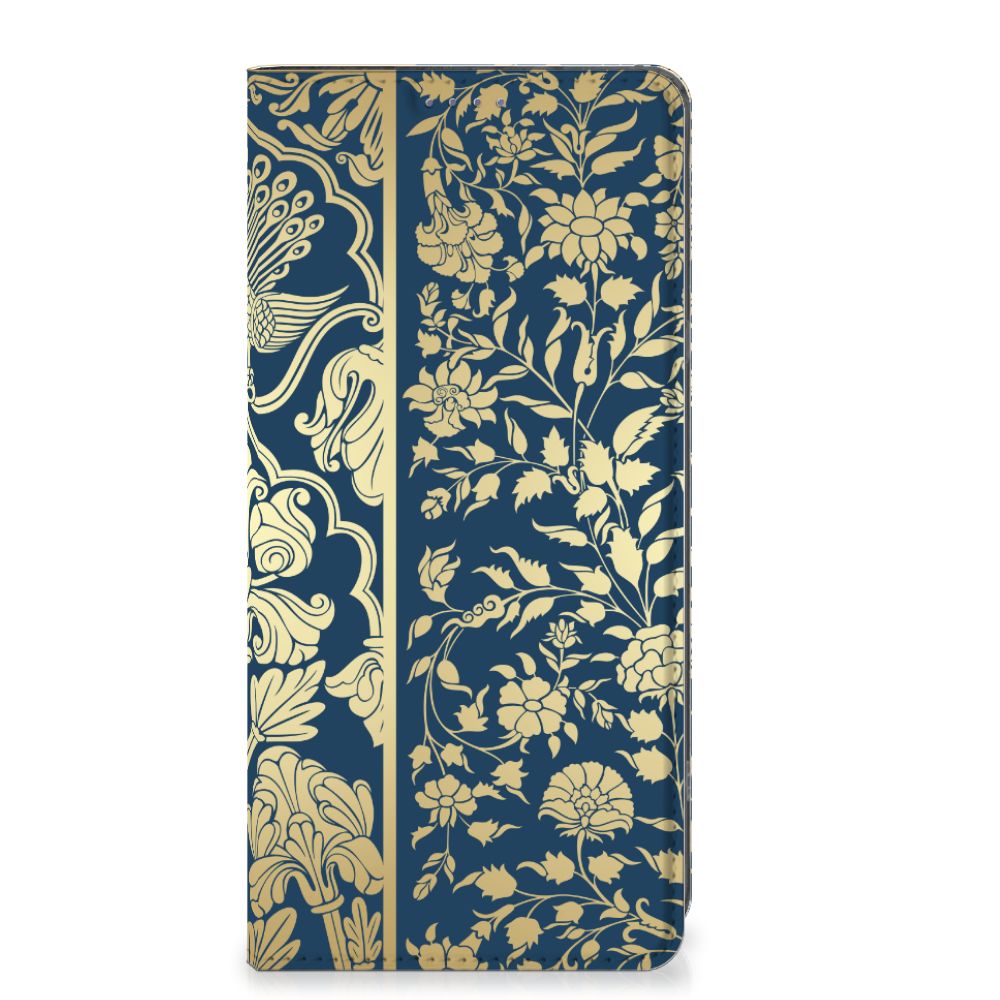 OnePlus 11 Smart Cover Beige Flowers hoesje beige bloemen ontwerp voorkant