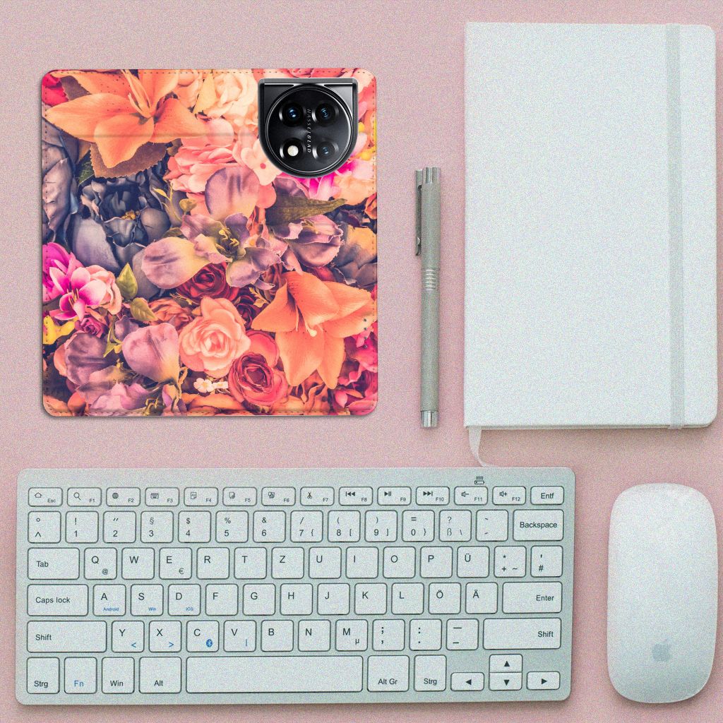 OnePlus 11 Smart Cover Bosje Bloemen design bloemen aanzicht
