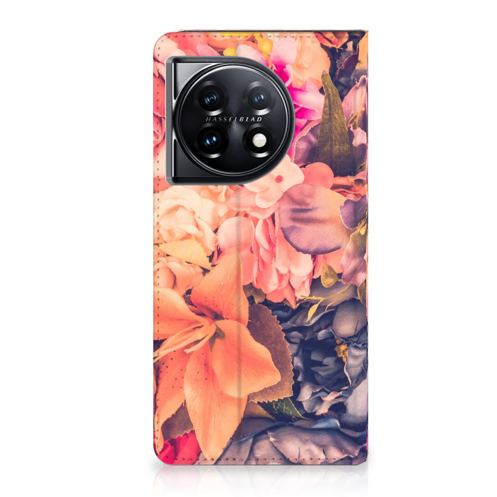 OnePlus 11 Smart Cover Bosje Bloemen smartphone case bloemen design vooraanzicht