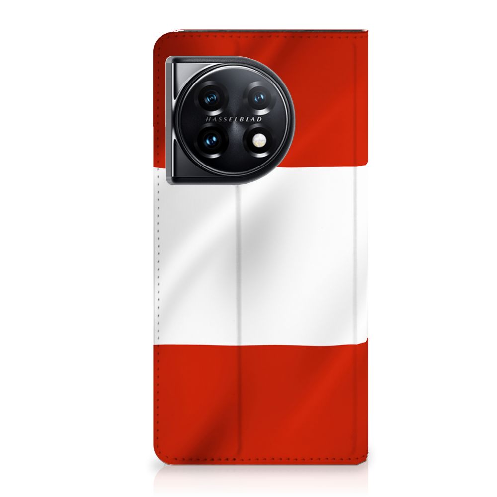 OnePlus 11 Standcase Oostenrijk met vlag ontwerp, ideaal cadeau voor bescherming en uitstraling. 🇦🇹