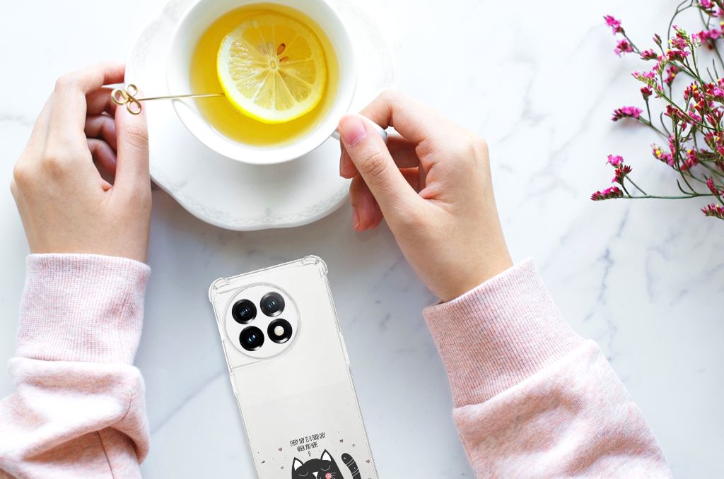 OnePlus 11 Stevig Bumper Hoesje Cat Good Day B2C Telecom