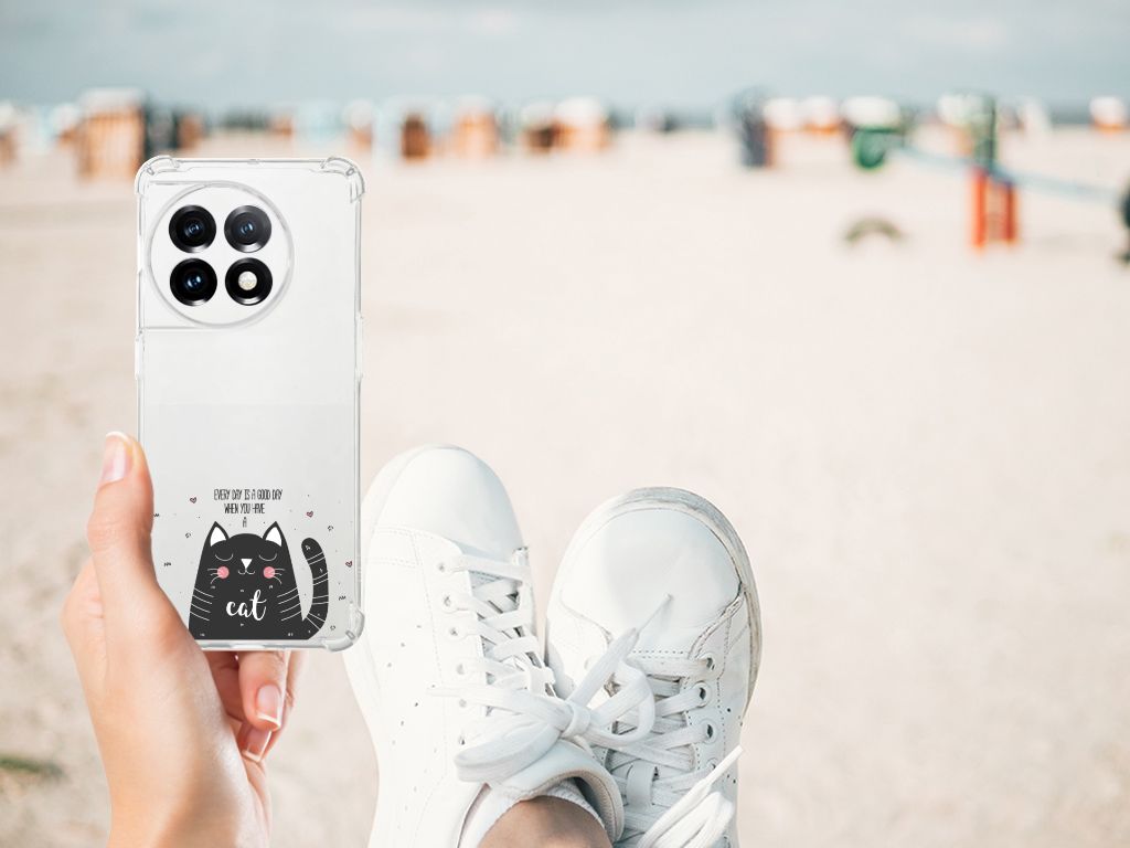 OnePlus 11 Stevig Bumper Hoesje Cat Good Day B2C Telecom
