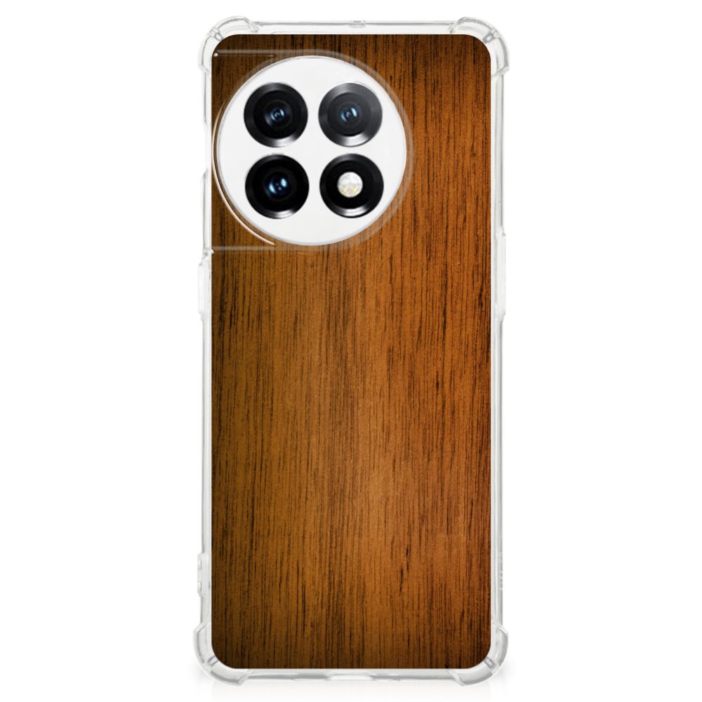 OnePlus 11 Stevig Telefoonhoesje Donker Hout B2C Telecom