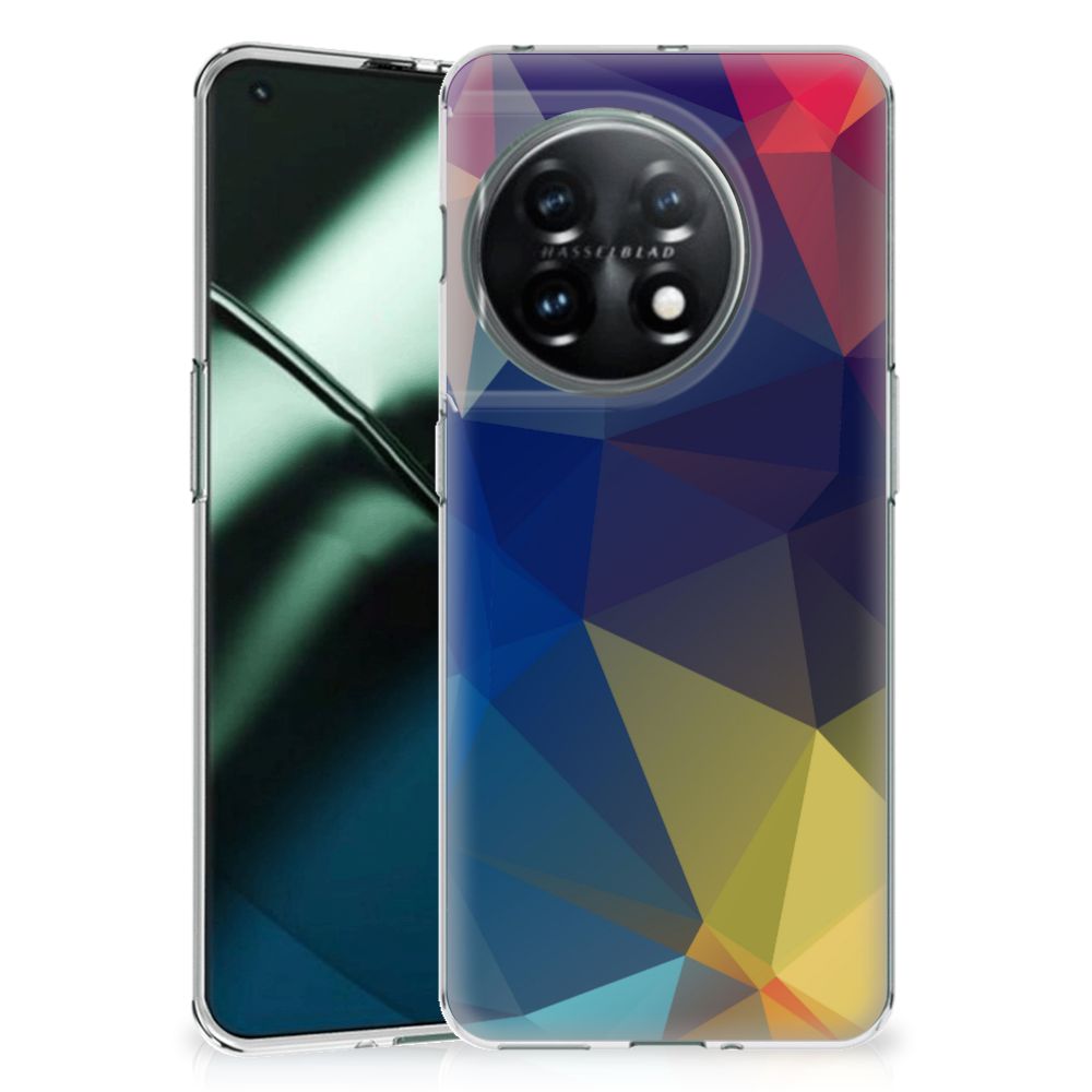 OnePlus 11 TPU Hoesje Polygon Dark telefoonhoesje abstract ontwerp voorkant