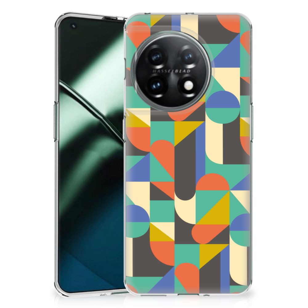 OnePlus 11 TPU bumper Funky Retro design kleurrijk aanzicht