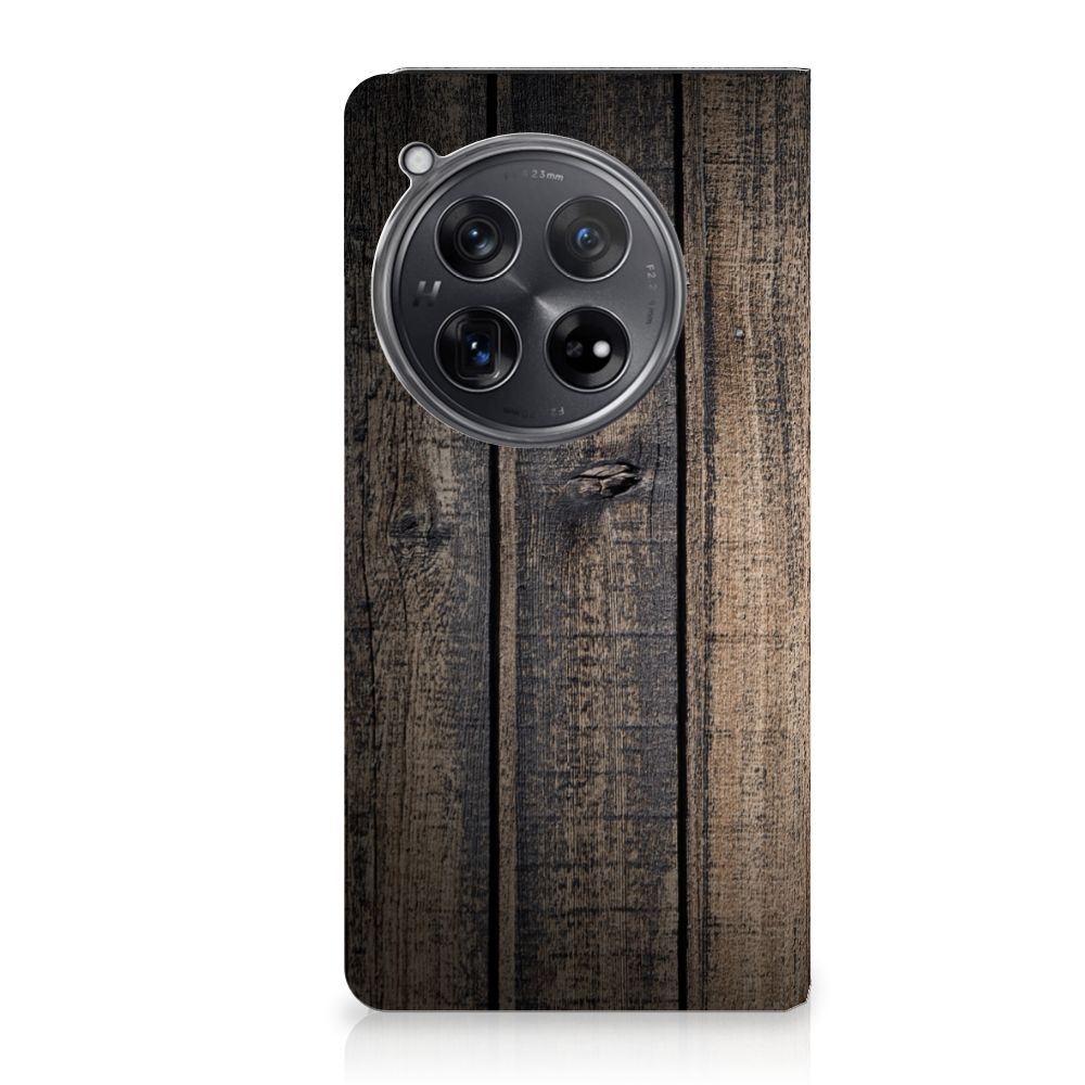 OnePlus 12 Book Wallet Case Steigerhout steigerhout voorzijde