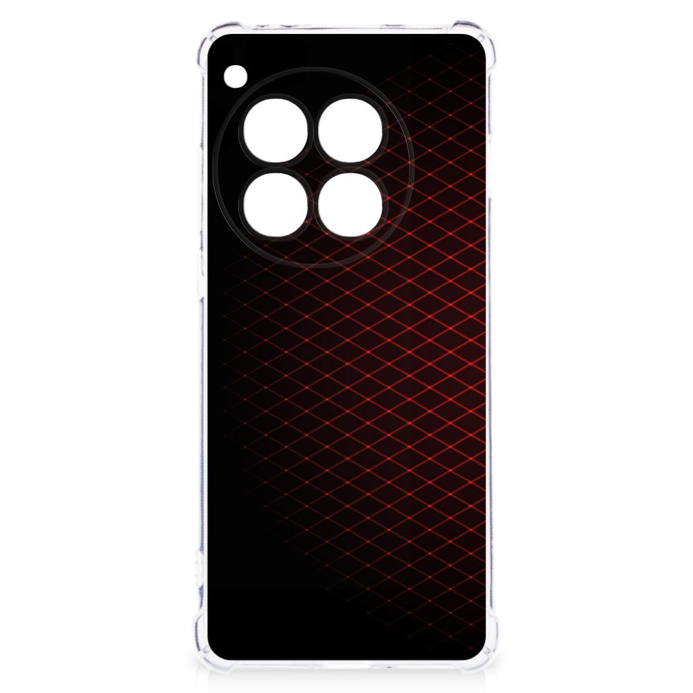 OnePlus 12 Doorzichtige Silicone Hoesje Geruit Rood B2C Telecom