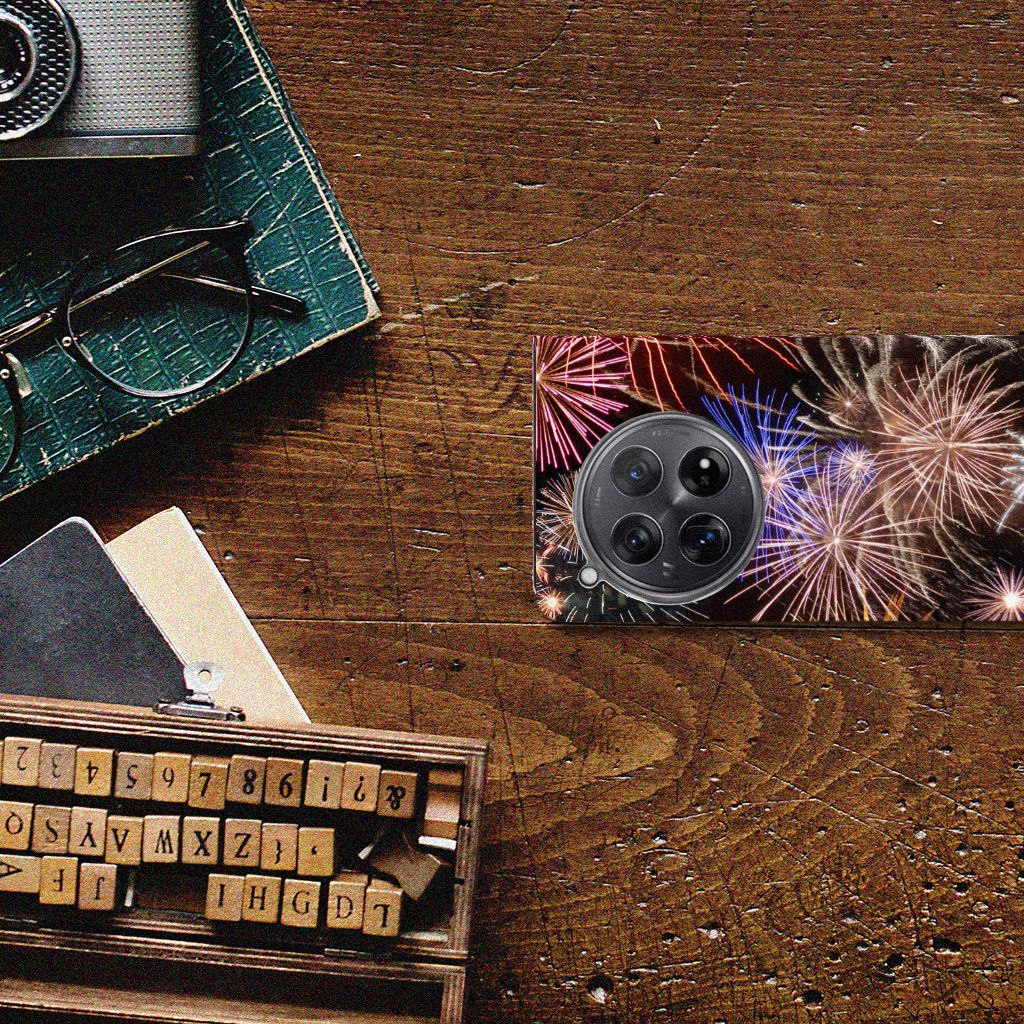 OnePlus 12 Hippe Standcase Vuurwerk siervuurwerk design aanzicht