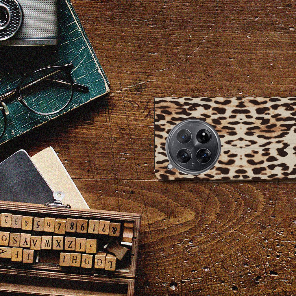 OnePlus 12 Hoesje maken Leopard hoesje luipaardprint bovenaanzicht