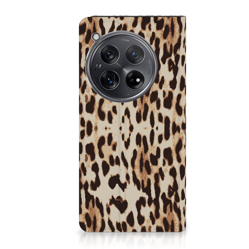 OnePlus 12 Hoesje maken Leopard hoesje luipaardprint voorkant