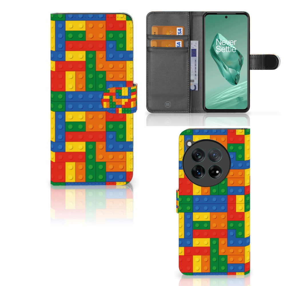 OnePlus 12 Telefoon Hoesje Blokken telefoonhoesje blokken design voorkant achterkant