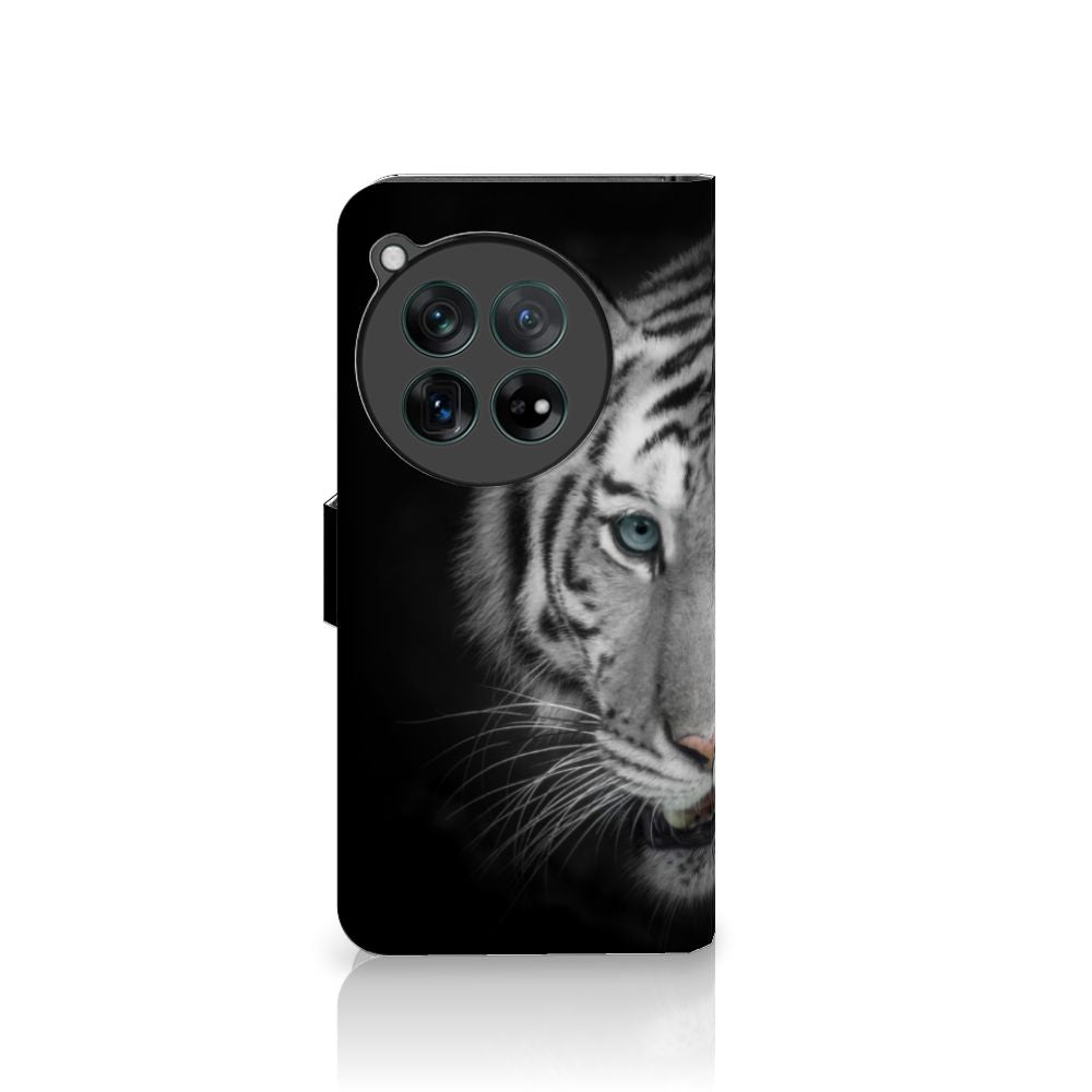 OnePlus 12 Telefoonhoesje met Pasjes Tijger design tijger aanzicht
