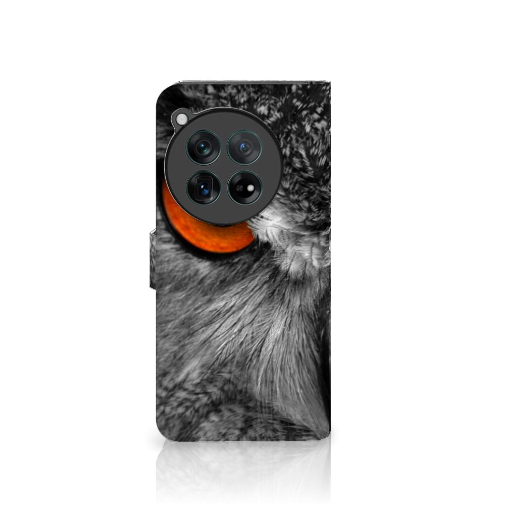 OnePlus 12 Telefoonhoesje met Pasjes Uil hoesje design uil aanzicht