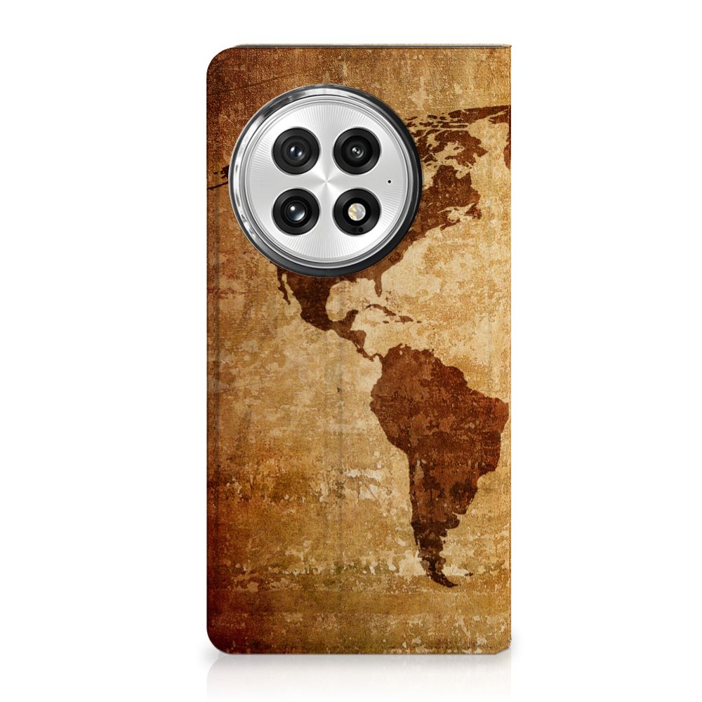 OnePlus 13 Book Cover Wereldkaart hoesje wereldkaart achterzijde