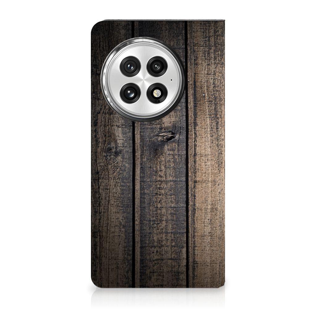 OnePlus 13 Book Wallet Case Steigerhout hoesje steigerhout achterzijde