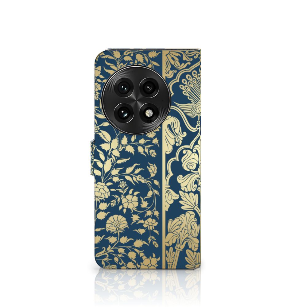 OnePlus 13 Hoesje Beige Flowers design boekhoes voorzijde